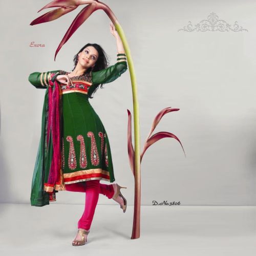 Designer Green Salwar Kameez Dress Material, Supply Type : In Stock
