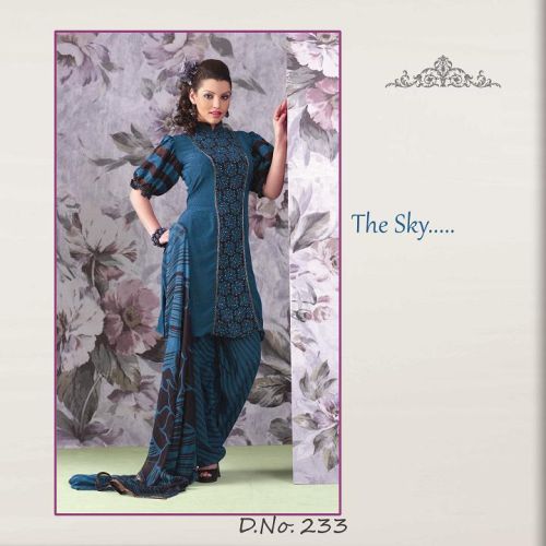 Indian Designer Blue Unstitched Salwar Suit