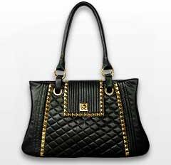 Pyramid Studded Leather Tote Bag