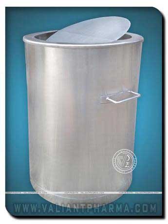 Round Stainless Steel Tilting Dustbin, For Industrial, Size : 15x15x12inch