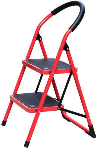 Steel Stairs 2steps Household Ladder, Packaging Type : red