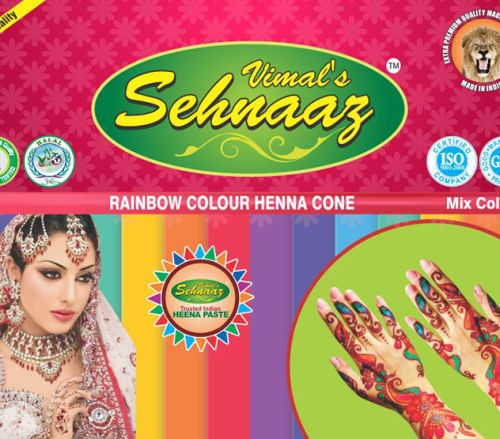 Rainbow Color Henna Cones