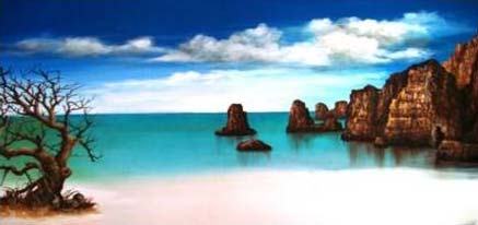 Blue Beach, Mountains