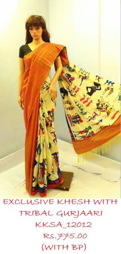 Wholesale Khesh Saree With Tribal Designs Gurjaari With Blose