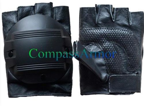 Leather Anti Riot Half Finger Gloves