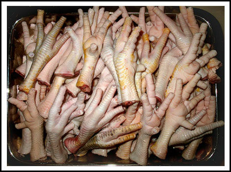 Frozen chicken feet, Part : Feet