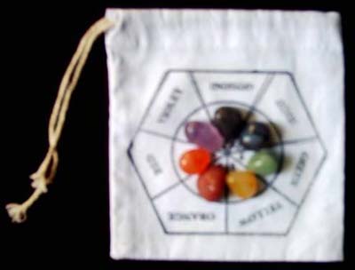 Printed Gemstone Seven Chakra Bag, Size : 5x7 Inch