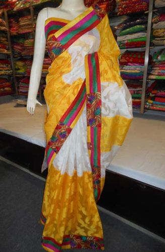 Designer Fancy Embroidered Resham Work Crepe Silk Saree