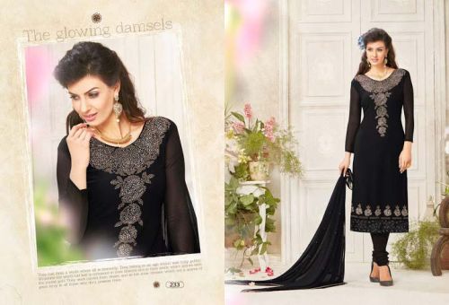 Lovable Black Georgette Churidar Suit, Gender : Women