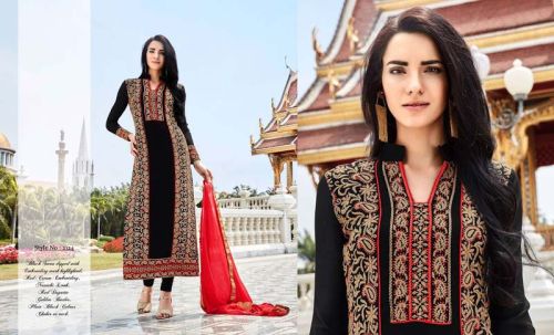 Refreshing Embroidered Work Georgette Designer Suit, Technics : Embriodery