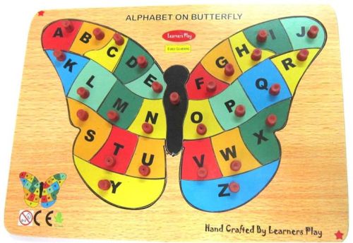 Pine MDF With Child Sage Ink Alphabet Butterfly Puzzle, Feature : Bright, Colourful