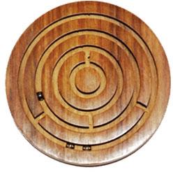 Polished Wooden Circle Maze Puzzle for Decoration, Playing
