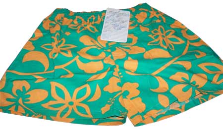 Printed Ladies Green Shorts S- XL