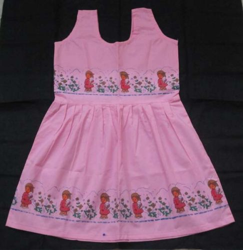 Colored Block Printed Girls Tape Frock