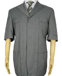 Plain Gray Mens Safari Suit for Casual Or Outdoor Activities