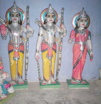 RAM Darbar Marble Statues - (014), For Gifting, In Temples, Size : Customized