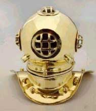 8 Inch Brass Table Decor Diving Helmet