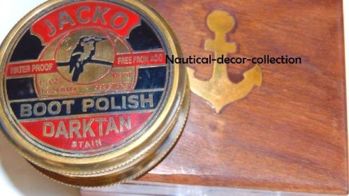 BOOT POLISH DARKTAN ANTIQUE BRASS COMPASS