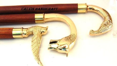 Group Of 3 Different Pcs Solid Brass Walking Cane