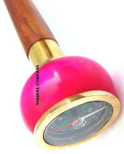 Pink Color Compass Handle Walking Canes