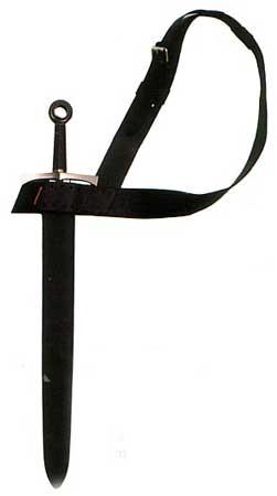 Black Calvin Handicrafts Pure Leather Sword Belts-01, Handle Material : Metal