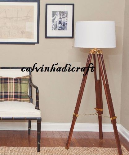 Tripod FLOOR LAMP LIGHT Marine Brass Tripod Old Style Floor Lamp