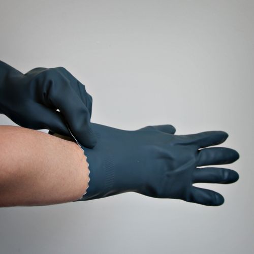 BLACK RUBBER GLOVES