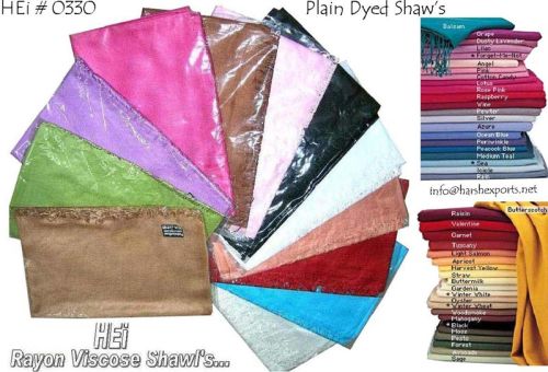 Rayon Viscose. Plain Dyed Shawls, Size : 70 X 180 Cm.