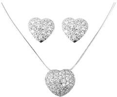 Cubic Zirconia Silver Necklaces - MLPS-27