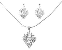 Cubic Zirconia Silver Necklaces - MPS-2 Party Wear