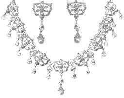 Cubic Zirconia Silver Necklaces - MPS-4479