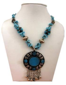 Polished Womens Cut Stone Necklace Party Wear