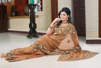 Unstitched Ladies Fancy Designer Saree, Technics : Embroidery Work