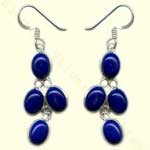 Polished Bezel Earrings, Color : Blue Party