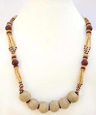 Wood Beads Jute Necklace -05 Casual Wear