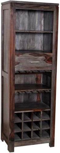 Coast Grayson Sheesham One Drawer Wine Bookcase