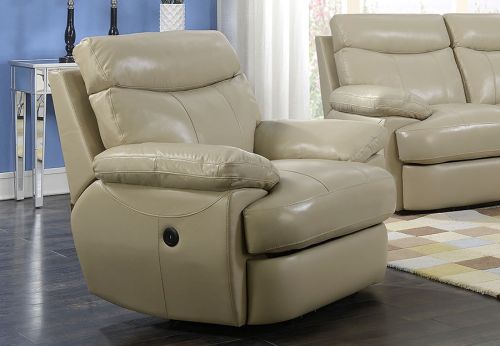 Elements Trudeau Power Recliner - Cream Leather Match