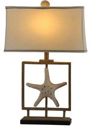 StyleCraft Metal Table Lamp With Starfish