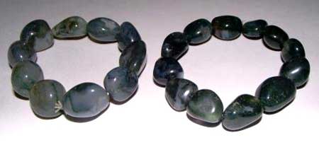 Moss Agate Stone Bracelet, Shape : Round