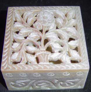 White Soapstone Potpourri Box