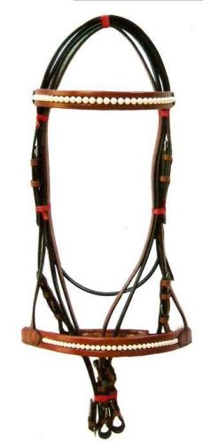 Plain 25-50Lbs Leather Horse Bridle, Color : Multicolor