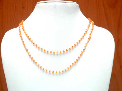 Silver Chain With Yellow Stones