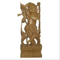 Natural Finish Sandalwood Statue, For Religious, Style : Antique