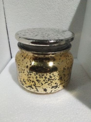 Golden Glass Jars, Color : White