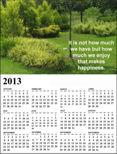 Calendar printing