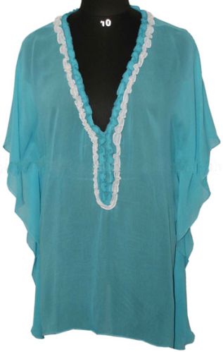 Cotton Plain Dyed Beachwear Kaftan, Size : M, S, XL, XXL