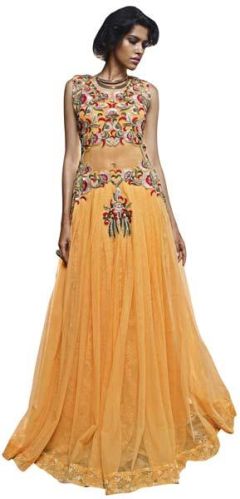 Designer Gown In Yellow Color, For New