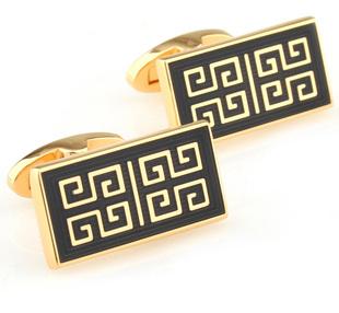 Gold Enamel Cufflink, Packaging Type : black