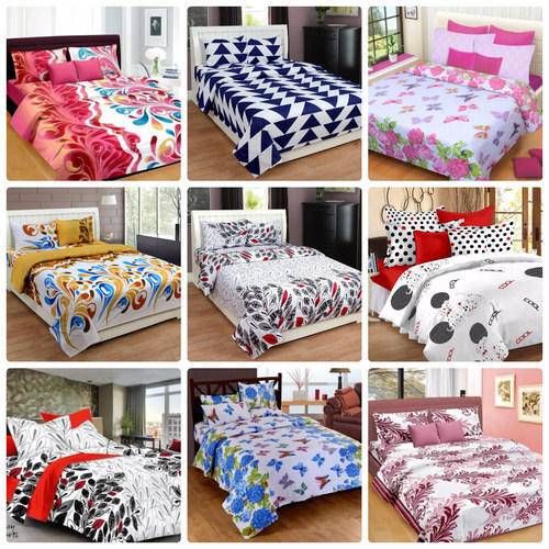 Plain Cotton Printed Bed Sheets, Size : 245x270cm