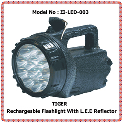 Plastic Rechargeable LED Flashlight, Size : Heavy Duty